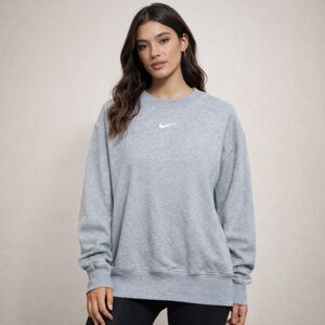 Nike Women's Gray Crewneck Sweatshirt Small Swoosh Logo Pullover - Size XS